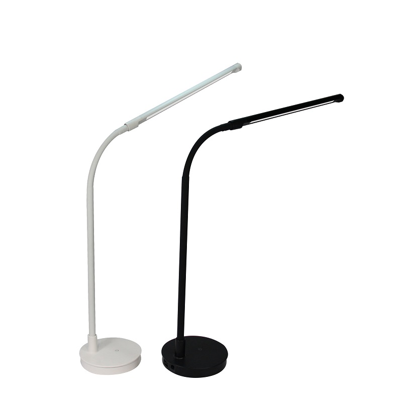 518 LED Desk Lampa Black Table Light Metal LED Reading Light z elastycznym Gooseneck Eye Care Daylight